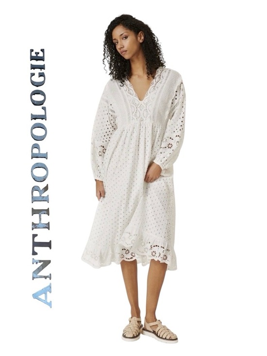 Anthropologie Dresses & Skirts - Anthropologie Forever That Girl White Lace Midi Dress Size Medium